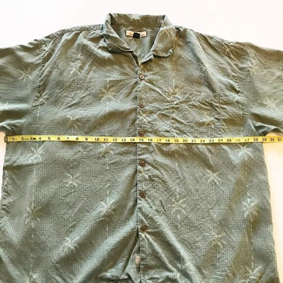 TOMMY BAHAMA Silk Green Hawaiian Print Short Sleeve Button Up Shirt Mens XXL - Picture 6 of 6